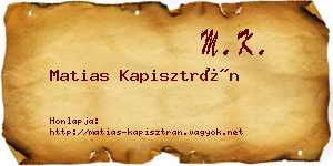 Matias Kapisztrán névjegykártya